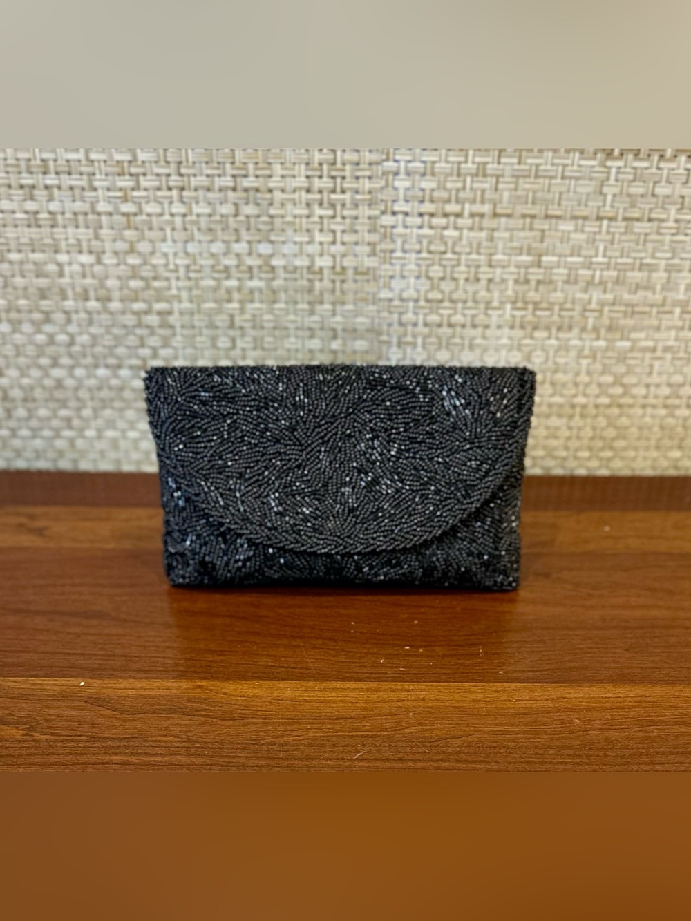 VTG 1950s-60s Walborg Hand-Beaded Black Evening Clutch